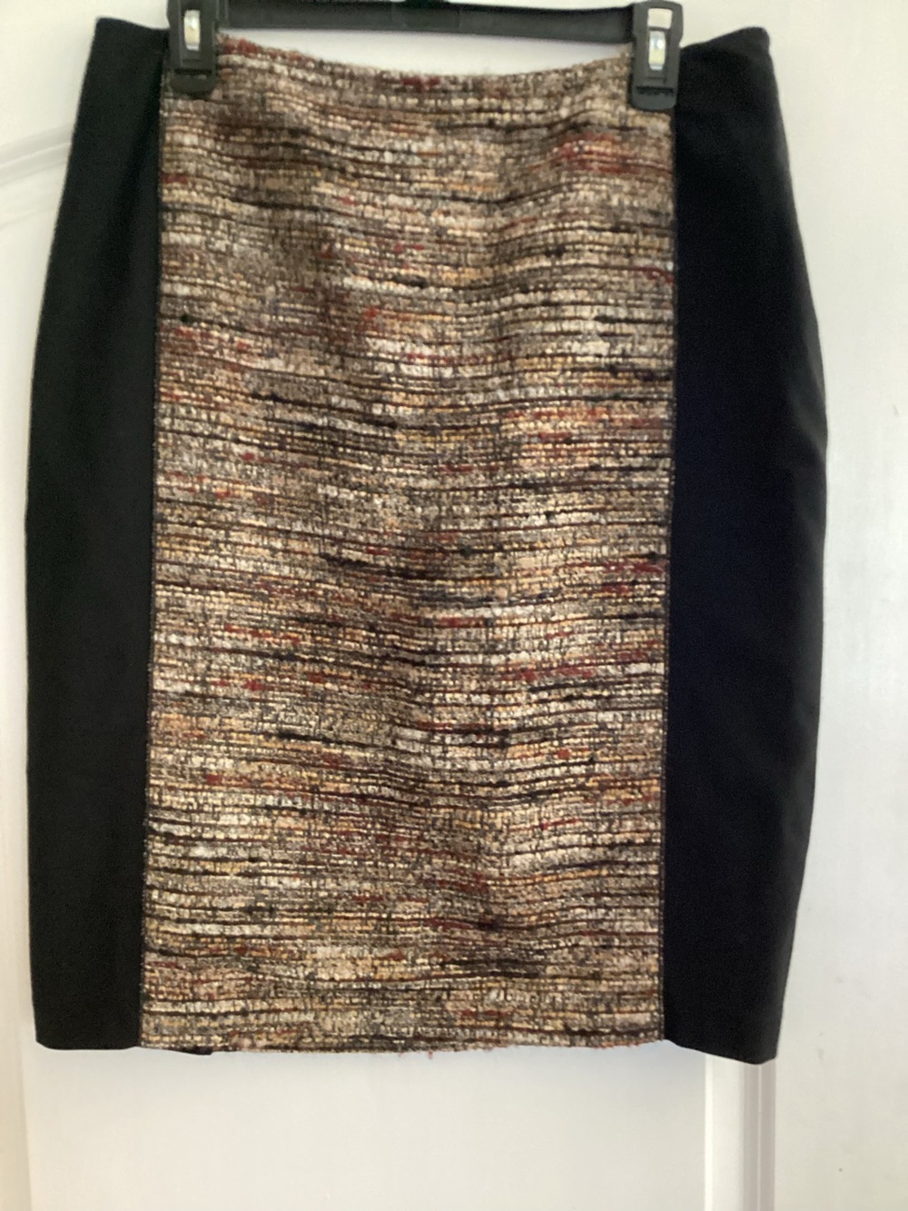 Lafayette 148 NY Mixed Media Tweed Wool Alpaca Panel Pencil Skirt 12